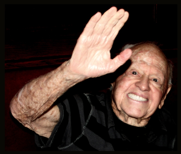 Mickey Rooney Waving Goodbye. May 17, 2013, behind Musso & Frank's in Hollywood. 